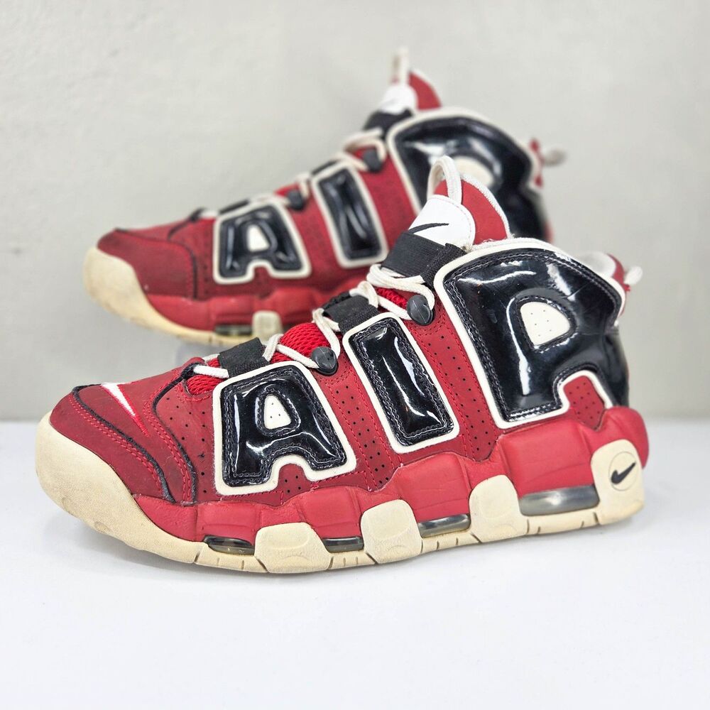 Nike Air More Uptempo 96 Bulls Varsity Red Black 921948-600 Men's Sz 9